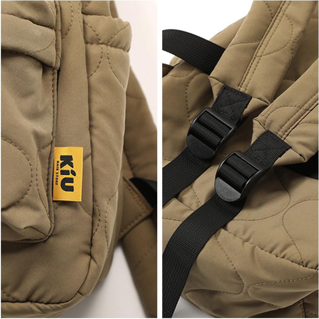 kiu リュック キウ K391 通販 リュックサック ミニリュック デイパック バックパック パデットデイバックパック 小さめ 通学 通勤 旅行 レディース メンズ 軽量 軽い 撥水 キルティング おしゃれ かわいい シンプル 可愛い 男女兼用バッグ ブラック ・