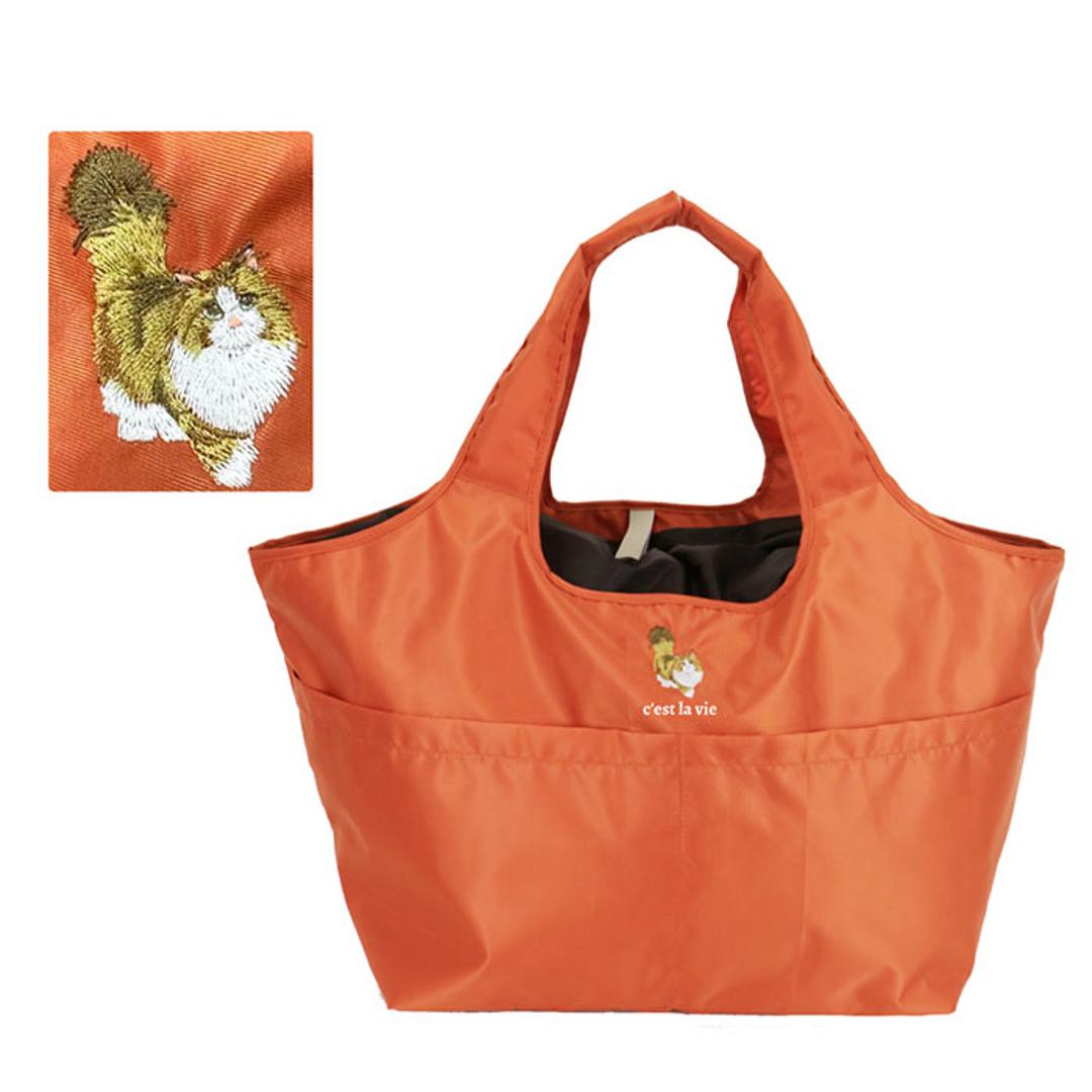 エコバッグ ポケット 大容量 通販 エコバック トートバッグ トートバック 手提げ トート 巾着タイプ 巾着 買い物 簡易 保冷保温 コンパクト 持ち運び 折り畳み おりたたみ レディース メンズ 男女兼用 ユニセックス シンプル かわいい 可愛い ミヌエットBK ・