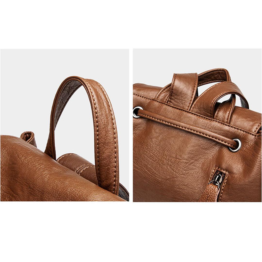 リュック 大容量 レディース 通販 リュックサック バックパック デイパック ナップザック レディースリュック 手提げ トート 大きく開く 収納 多機能 柔らかい やわらかい シンプル カジュアル 無地 大人 かっこいい おしゃれ オシャレ 通勤 通学 ブラウン ・