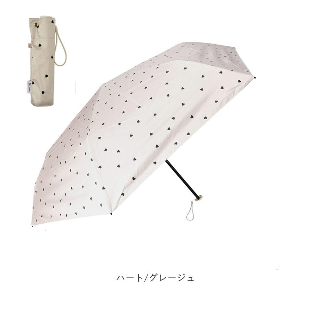 KIZAWA キザワ 日傘 折りたたみ レディース 通販 折りたたみ傘 折り畳み傘 折り畳み 傘 かさ カサ レディース傘 日よけ 日除け ひよけ アンブレラ プリント 6本骨 fairy 女性 女性用 おしゃれ オシャレ シンプル かわいい ハート/オフホワイト ・