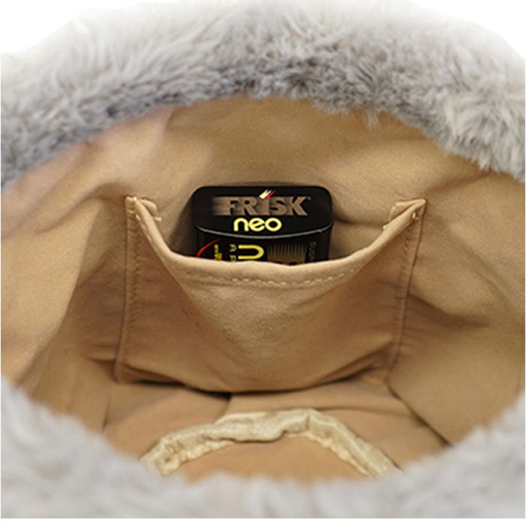 muumarju バッグ KTK-1036 通販 ショルダーバッグ 巾着ショルダーバッグ ショルダーバック 斜めがけバッグ 巾着バッグ レディース ポーチ 猫 ネコ ねこ 猫ショルダー きんちゃく 動物 アニマル 2way あったか 可愛い ふわふわ ライトグレー ・