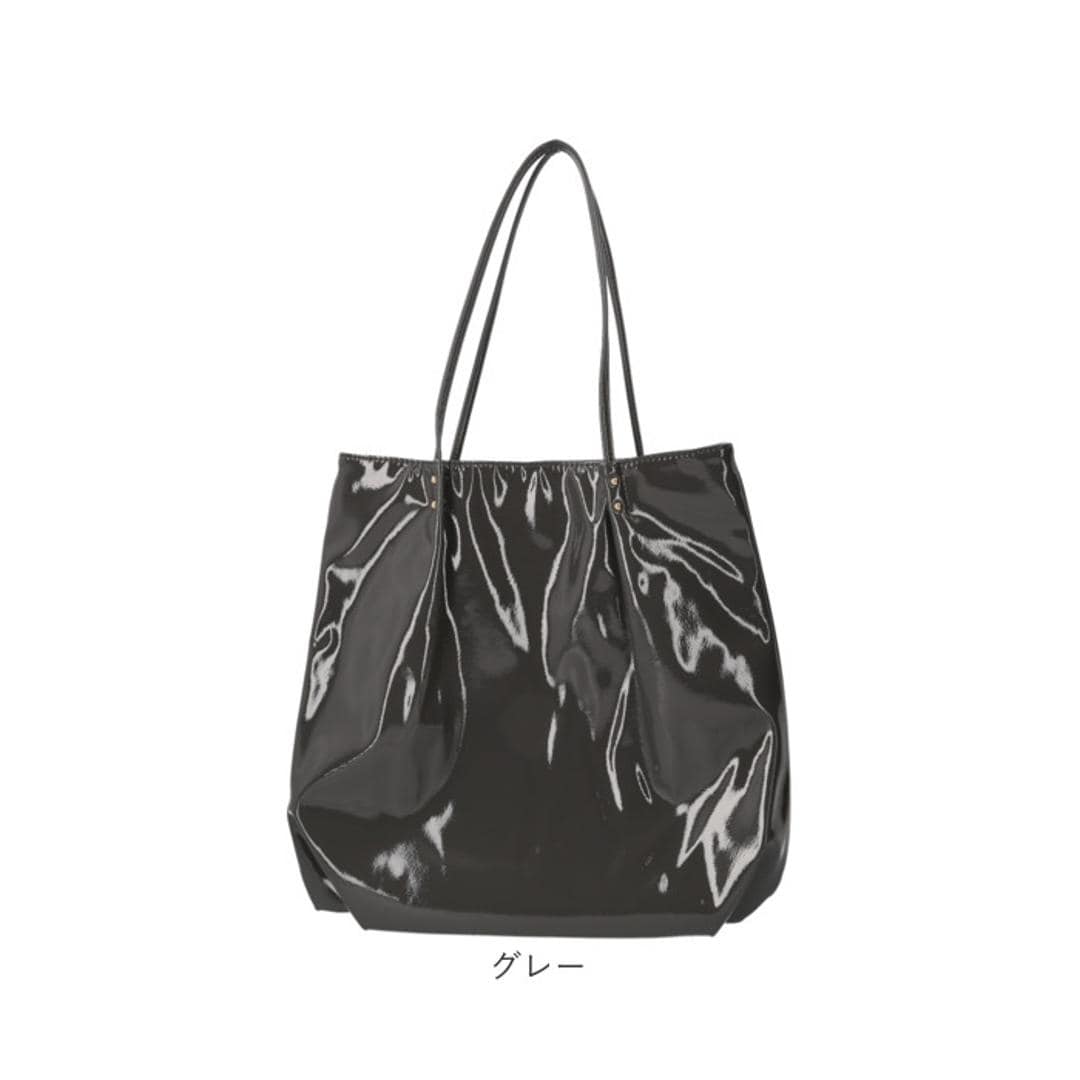 トートバッグ レディース きれいめ A4 通販 トートバック トート バッグ エナメルバッグ 肩掛けバッグ 肩掛けカバン 大きめ 通勤 通学 大容量 大人可愛い 大人 女性 ソフトエナメル 軽量 軽い おしゃれ 可愛い シンプル 無地 レディースバッグ ブラック ・