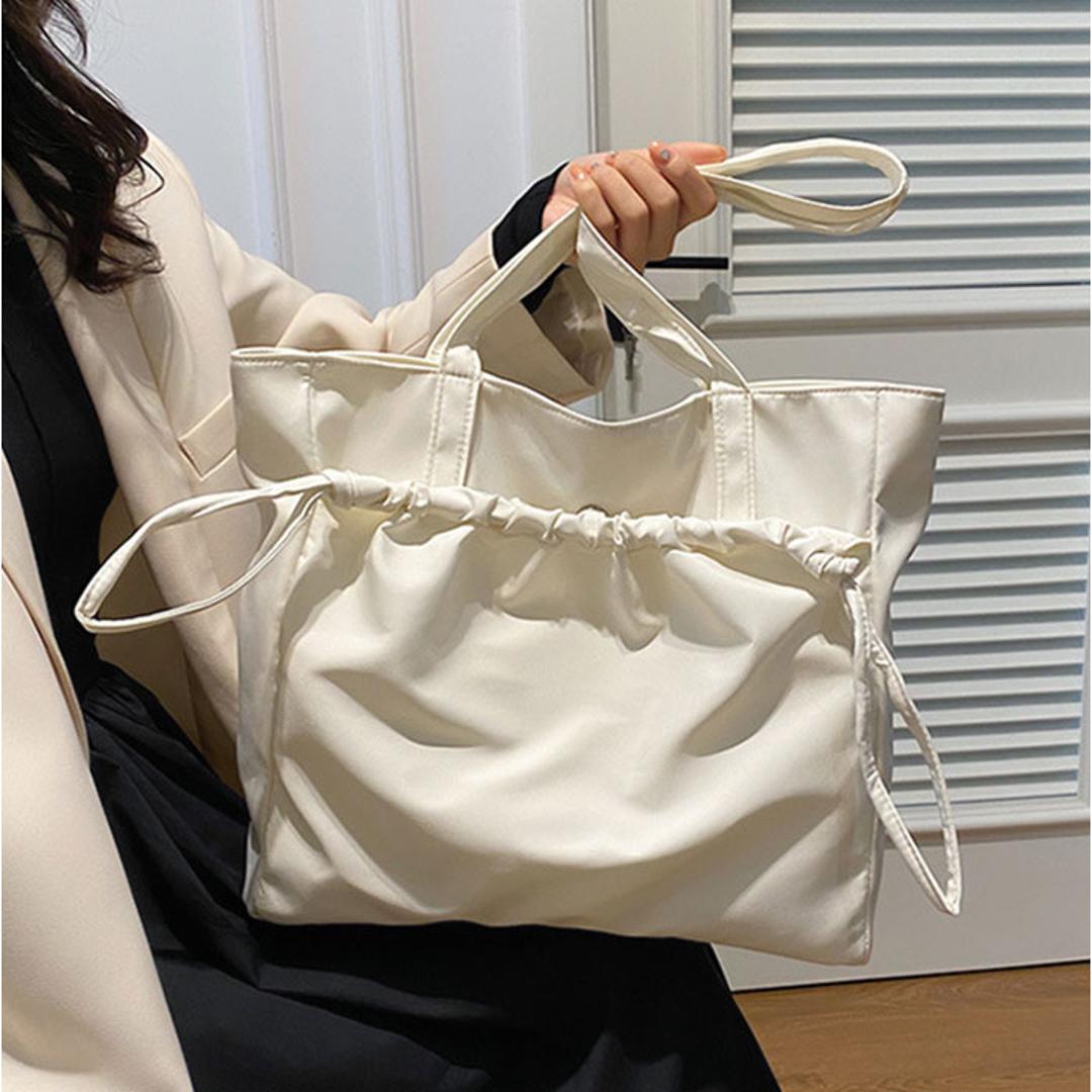 トートバッグ レディース 軽量 通販 肩掛けトートバッグ おしゃれ トートバック 肩掛けバッグ 肩掛けカバン 肩掛け鞄 マザーズバッグ 大きめ 大容量 ママバッグ オシャレ レディースバッグ 通勤 通学 ファスナー付き シンプル かわいい 可愛い ホワイト ・