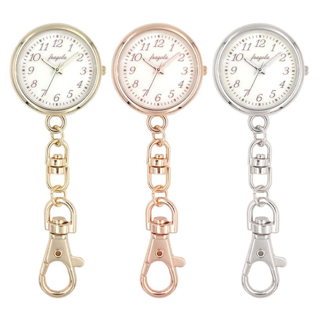 懐中時計 レディース 通販 fragola フラゴラ チャームウォッチ バッグチャーム キーホルダー 時計 キーホルダーウォッチ 時計キーホルダー 見やすい おしゃれ かわいい シンプル カジュアル 大人かわいい 母の日 贈り物 ギフト シルバー ・