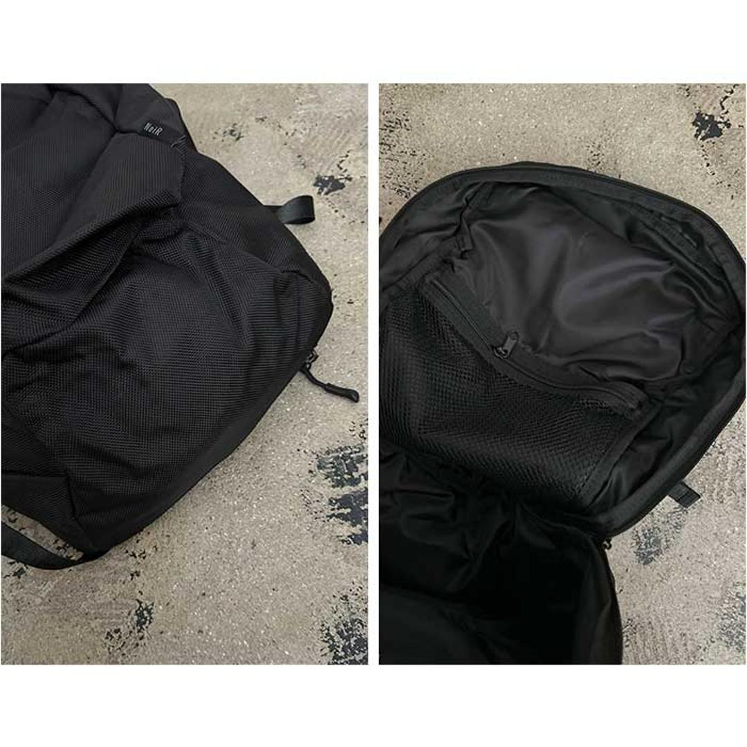 NoiR ノアール リュック N25007 通販 リュックサック バックパック デイパック メンズ 小さめ 14L A4 通学 通勤 撥水 ナイロン カジュアル 軽量 軽い PC収納 パソコン レインカバー 旅行 アウトドア キャリーオン 黒 ブラック 01Black ・