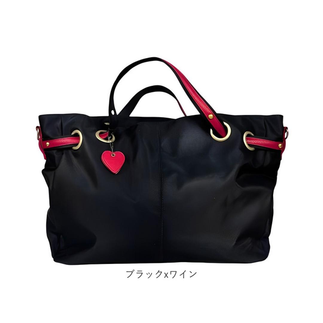 トートバッグ 大容量 肩掛け 通販 トートバック トート 手提げ ワンショルダー ショルダー ななめ掛け 斜めかけ ショルダーバッグ ショルダーベルト付き チャーム付き 大きめ ナイロン Nobile Jwels ノーブルジュエルス 通勤 旅行 ブラック ・