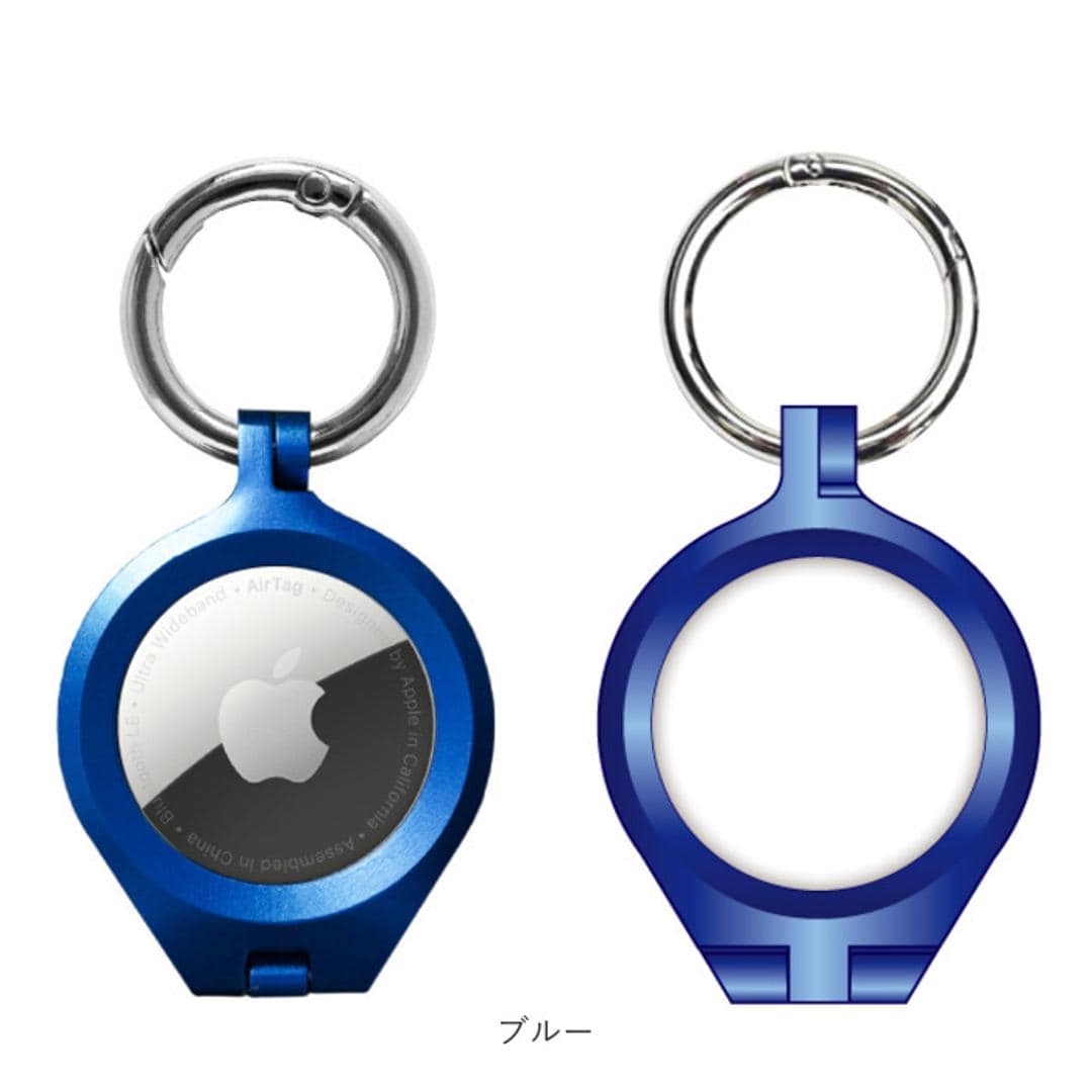 AirTag ケース アルム 通販 air tag キーホルダー AirTagケース AirTag保護ケース エアタグケース 保護カバー アルミバンパー キーリング おしゃれ オシャレ シンプル アルミ合金製 カラビナ付き 落下防止 軽量 軽い AT-AB ブラック ・