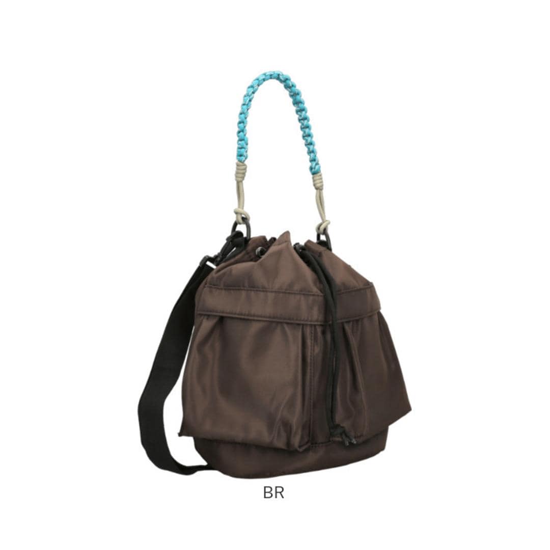 propellerheads 巾着 ショルダー 通販 ショルダーバッグ ショルダーバック 肩掛け ななめ掛け 斜めかけ 巾着バッグ 巾着バック 巾着ショルダー レディ-スバッグ プロペラヘッズ パラコード巾着バッグ パラコード お出かけ 散歩 アウトドア BK ・