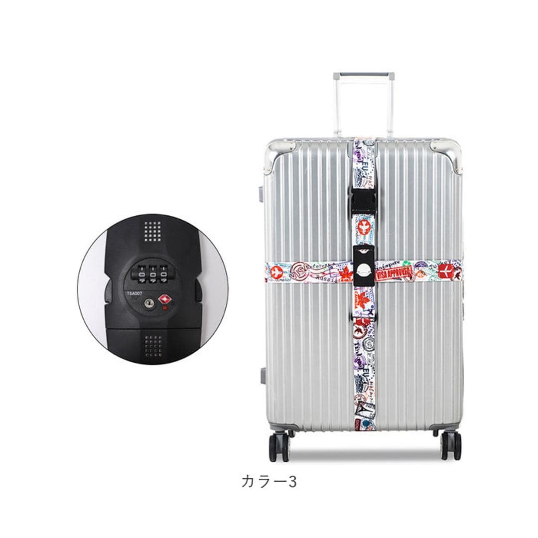 スーツケースベルト TSAロック付き 通販 TSAロックベルト バンド ベルト TSAスーツケースベルト スーツケースバンド tsaロック式 荷物飛び出し防止 旅行用品 トラベル用品 旅行 トラベル トラベルグッズ 旅行グッズ 国内 海外 海外旅行 カラー1 ・