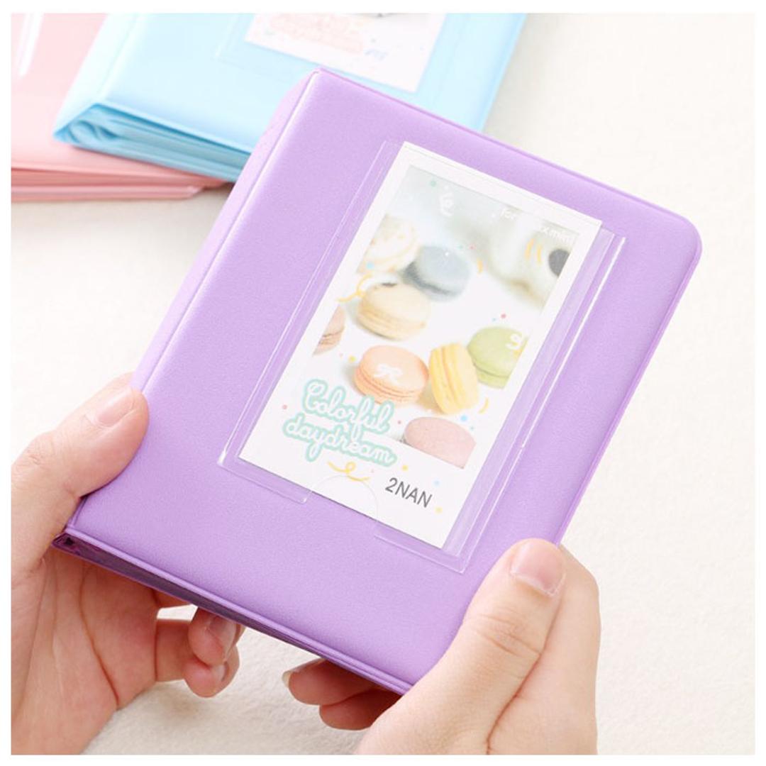 チェキアルバム 通販 65枚収納 チェキ アルバム チェキフィルム フォトブック ポケットアルバム スモールアルバム ポラロイド 持ち運び コンパクト 収納 カード ホルダー 出産祝い 雑貨 日用品 ライトブルー ・