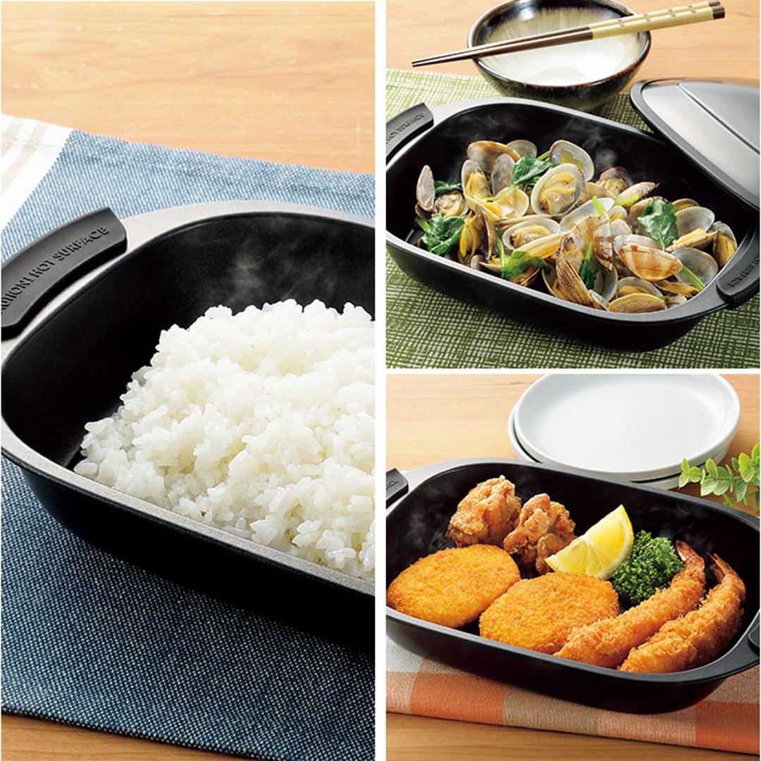 電子レンジ調理器具 レンジパン 通販 ヒロショウ RGPS-01 レンジグリルパン 電子レンジ専用 レンジ 調理器 グリルパン 電子レンジ グリルプレート 魚焼きグリル 蒸し料理 蒸し器 時短料理 肉 野菜 レシピ付き 電子レンジ調理用品 電子レンジ用調理器具 ブラック ・