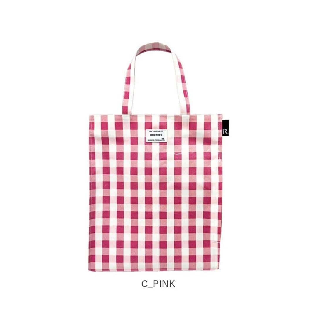 ルートート トートバッグ ラミネート ROOTOTE 1028 通販 トートバック レッスンバッグ A4 縦型 縦長 レディース 通学 通勤 手提げバッグ 手提げかばん 手提げカバン 手提げ鞄 かわいい おしゃれ チェック ギンガムチェック A-quatre C_GREEN ・