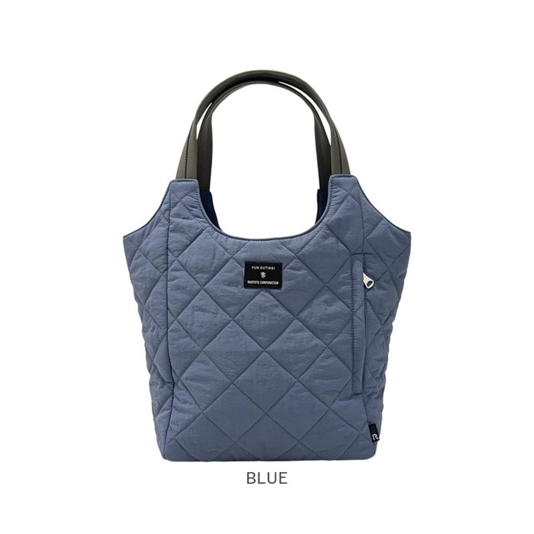 ROOTOTE ルートート トートバッグ 3674 通販 トートバック 肩掛けバッグ 肩掛けカバン 通勤 通学 軽量 軽い 自立 はっ水 ナイロン 仕切りあり 仕切り付き キルティング 整理整頓 Parootie ROUND Quilt レディースバッグ BLACK ・