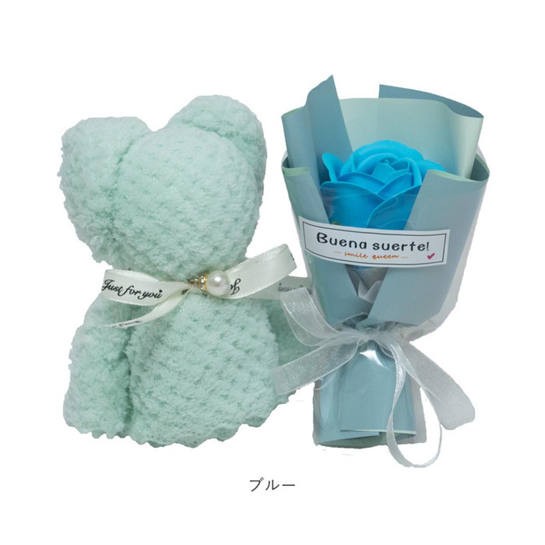 タオル ソープフラワー ギフト 通販 タオルベアギフト ハンドタオル ソープフラワーギフト 贈りもの 贈り物 贈物 かわいい 可愛い くま 熊 クマ ベア お祝い お礼 生活雑貨 生活用品 インテリア雑貨 日用品 おしゃれ オシャレ ホワイト ・