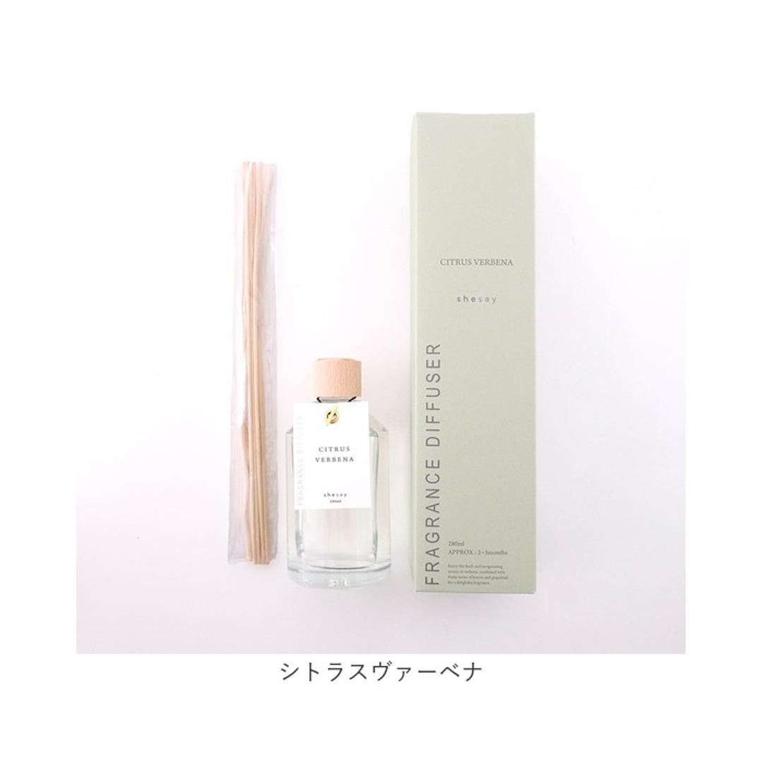 shesay フレグランスディフューザー L 通販 スティックディフューザー ルームフレグランス リードディフューザー ディフューザー スティック 芳香器 香り フレグランス ギフト 贈り物 リビング クリア 瓶 部屋用 ナチュラル シンプル インテリア ベルガモットレモン ・