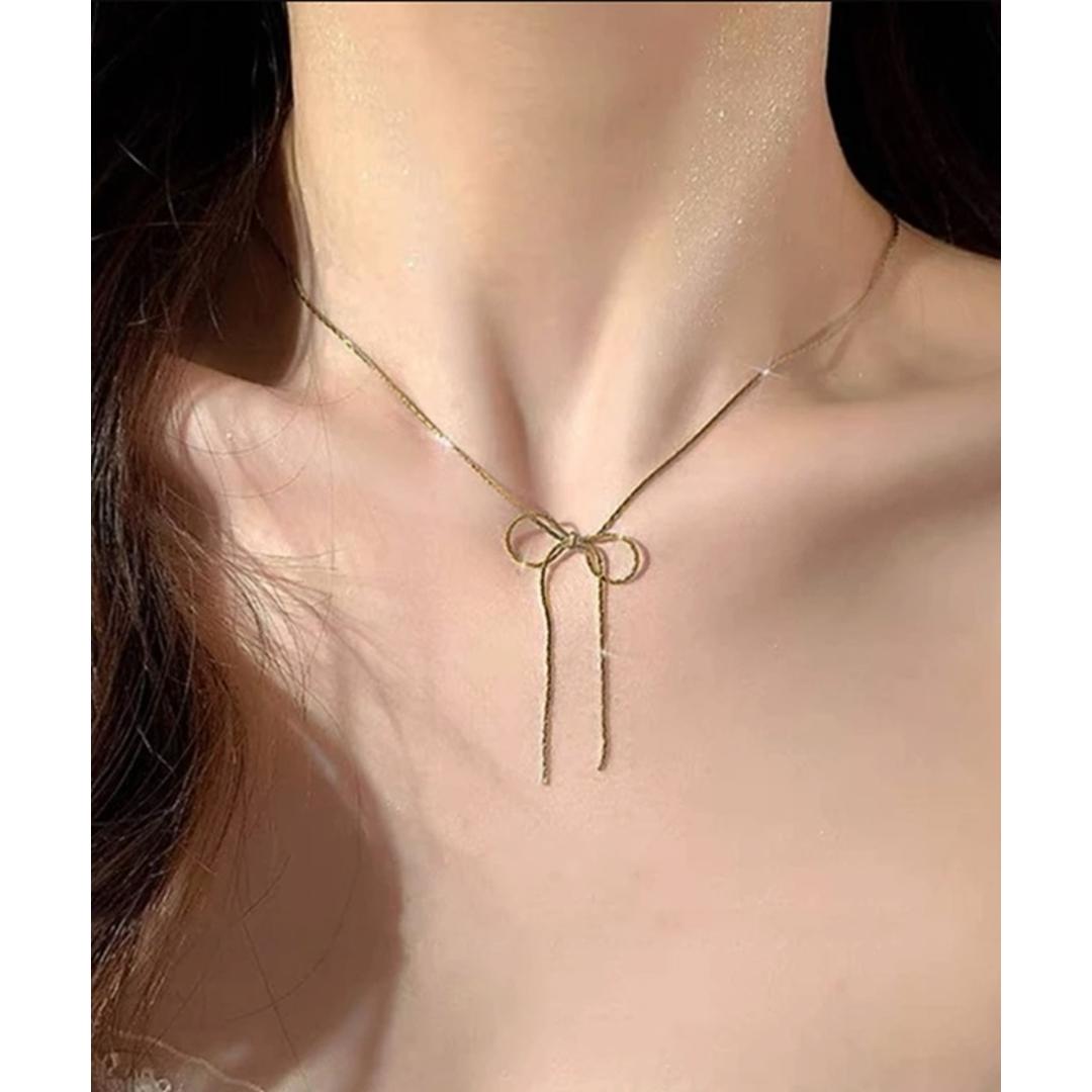 ネックレス レディース シンプル 通販 ダイヤモンドハーツ nec-0350 Diamond Hearts アクセサリー リボン 女性 細い 首輪 おしゃれ かわいい 大人 上品 ギフト プレゼント ブランド 彼女 中学生 高校生 大学生 10代 20代 30代 シルバー ・