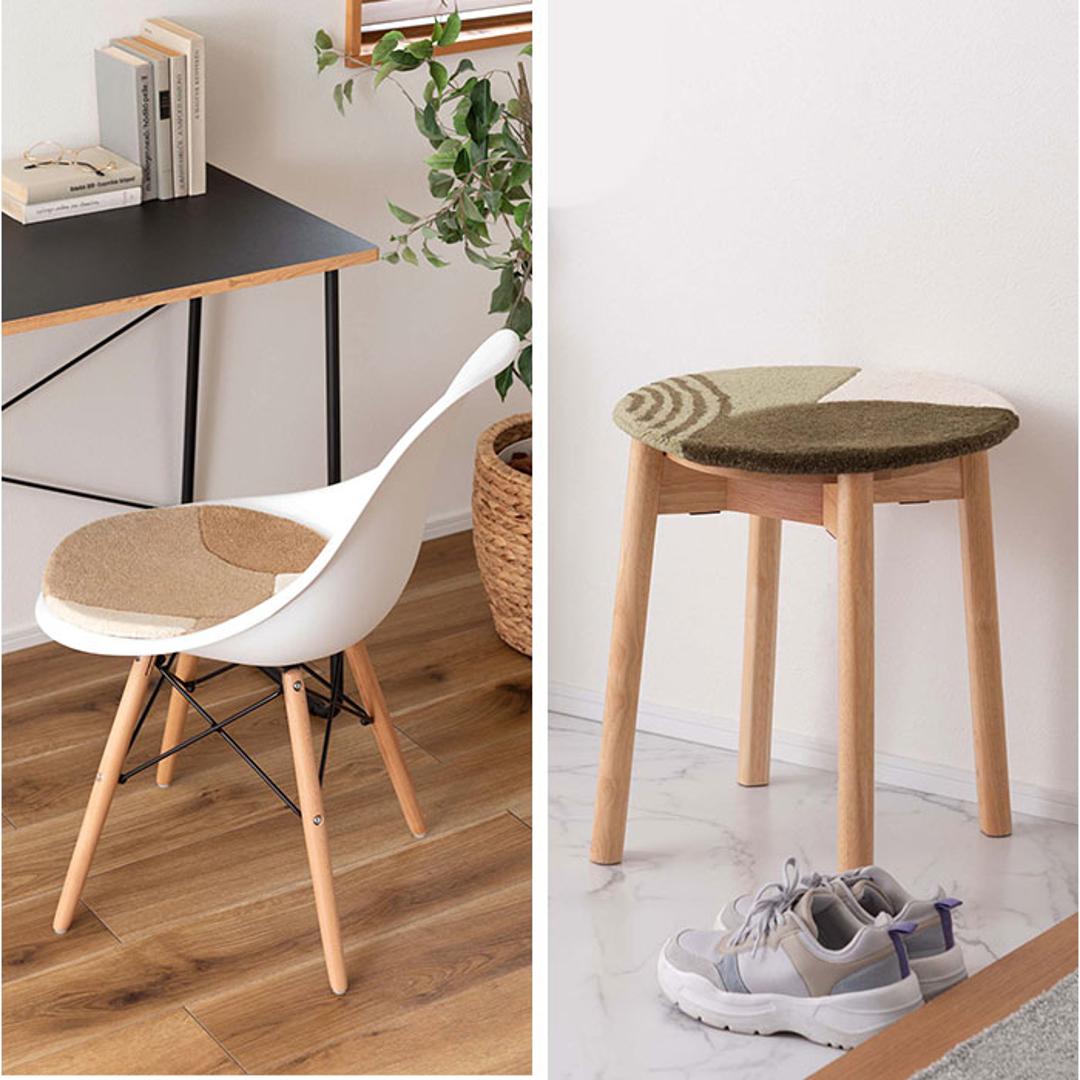 シートクッション 通販 クッション 座布団 チェアパッド 椅子用クッション 座面クッション 円 丸 厚み約1.8cm 直径40cm ダイニング デスクチェアー 椅子 椅子用 車 持ち運び シート シンプル おしゃれ カジュアル ギフト 贈り物 タイプA ・