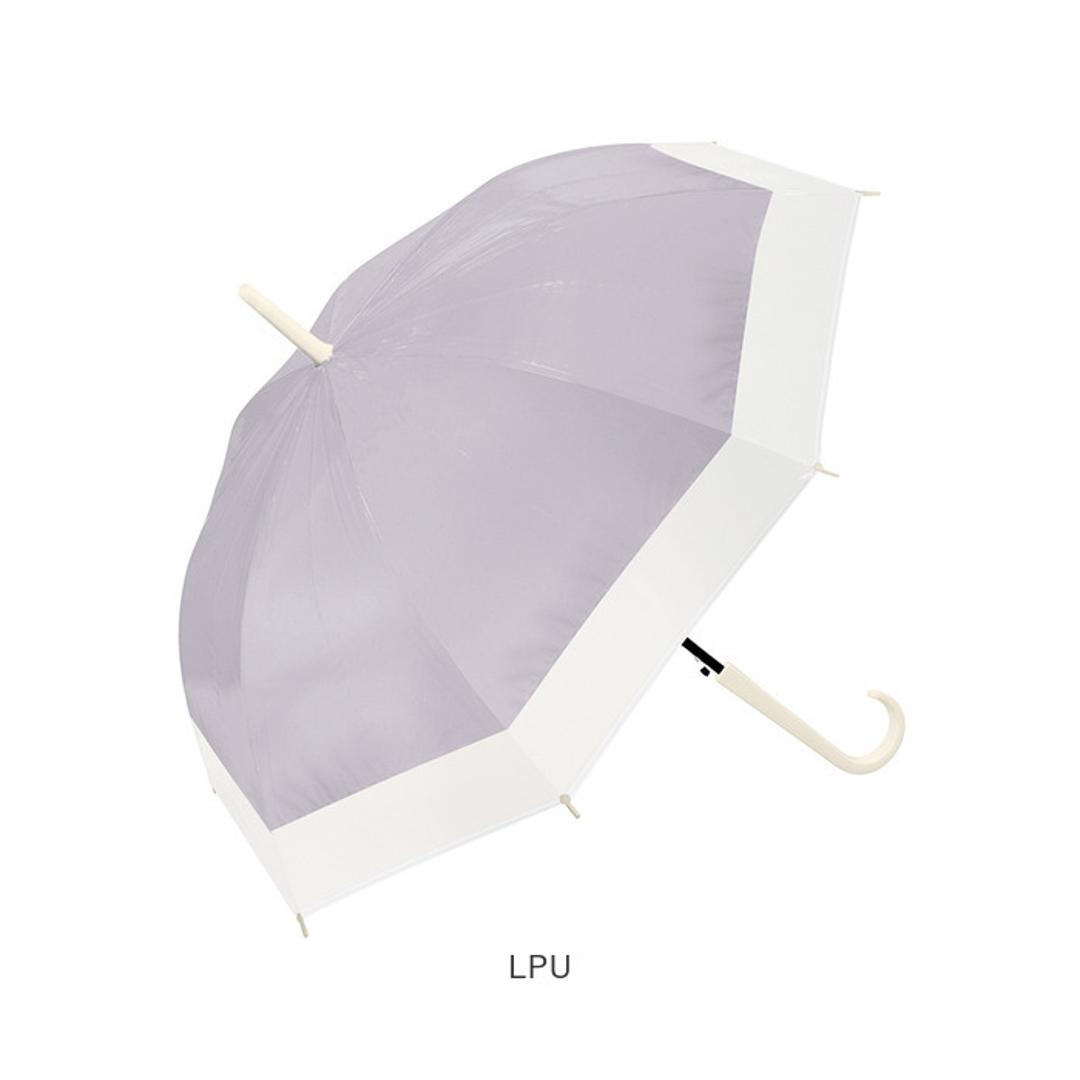 ビニール傘 60cm レディース 通販 長傘 雨傘 ジャンプ傘 傘 ビニール 60センチ 女性 女子 高校生 中学生 通勤 通学 バイカラー 無地 シンプル おしゃれ かわいい 婦人傘 オシャレ 可愛い くすみカラー ツートンカラー 切り替え レディース雨傘 LBL ・