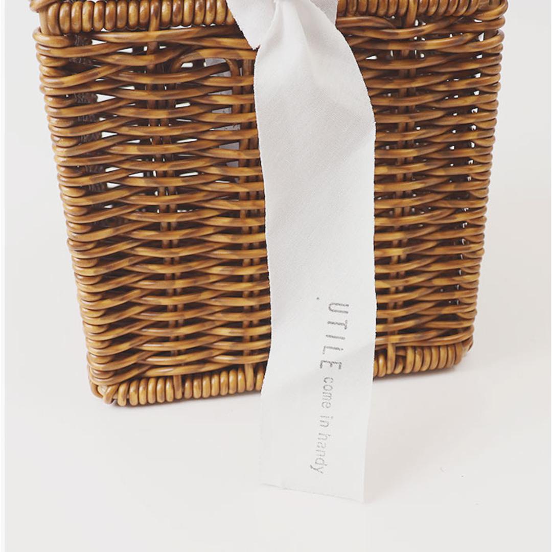 UTILE 洗えるバスケット ゴミ箱 卓上 通販 卓上ゴミ箱 ごみ箱 ごみばこ くず入れ 屑入れ ダストBOX 蓋付き フタ付き おしゃれ 台所 キッチン 袋が見えない PPラタン ナチュラル シンプル ユティルナイール Creer クレエ インテリア ナイール ・