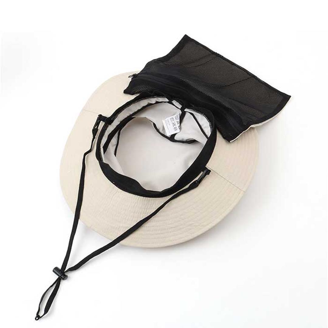 UVカット 帽子 レディース 日よけ 首の後ろ 通販 サファリハット 折りたたみ帽子 つば広帽子 撥水 おりたたみ 折りたたみ 夏 春 秋 アウトドア 運動会 観戦 見学 ガーデニング 農業 庭 手入れ メッシュ 風通し メッシュポケット 保冷剤 レディース帽子 ベージュ ・
