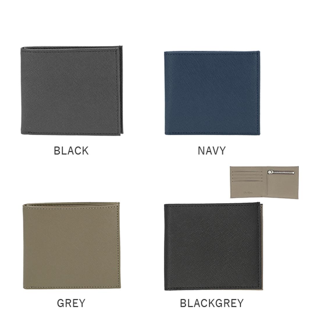 財布 メンズ 二つ折り 薄い 本革 ブランド 極薄 牛革 二つ折り財布 コンパクト 小銭入れ DomTeporna スリム おしゃれ シンプル 無地 薄型 極薄 ギフト プレゼント 入学 レザー 就職 新生活 BLACK ・