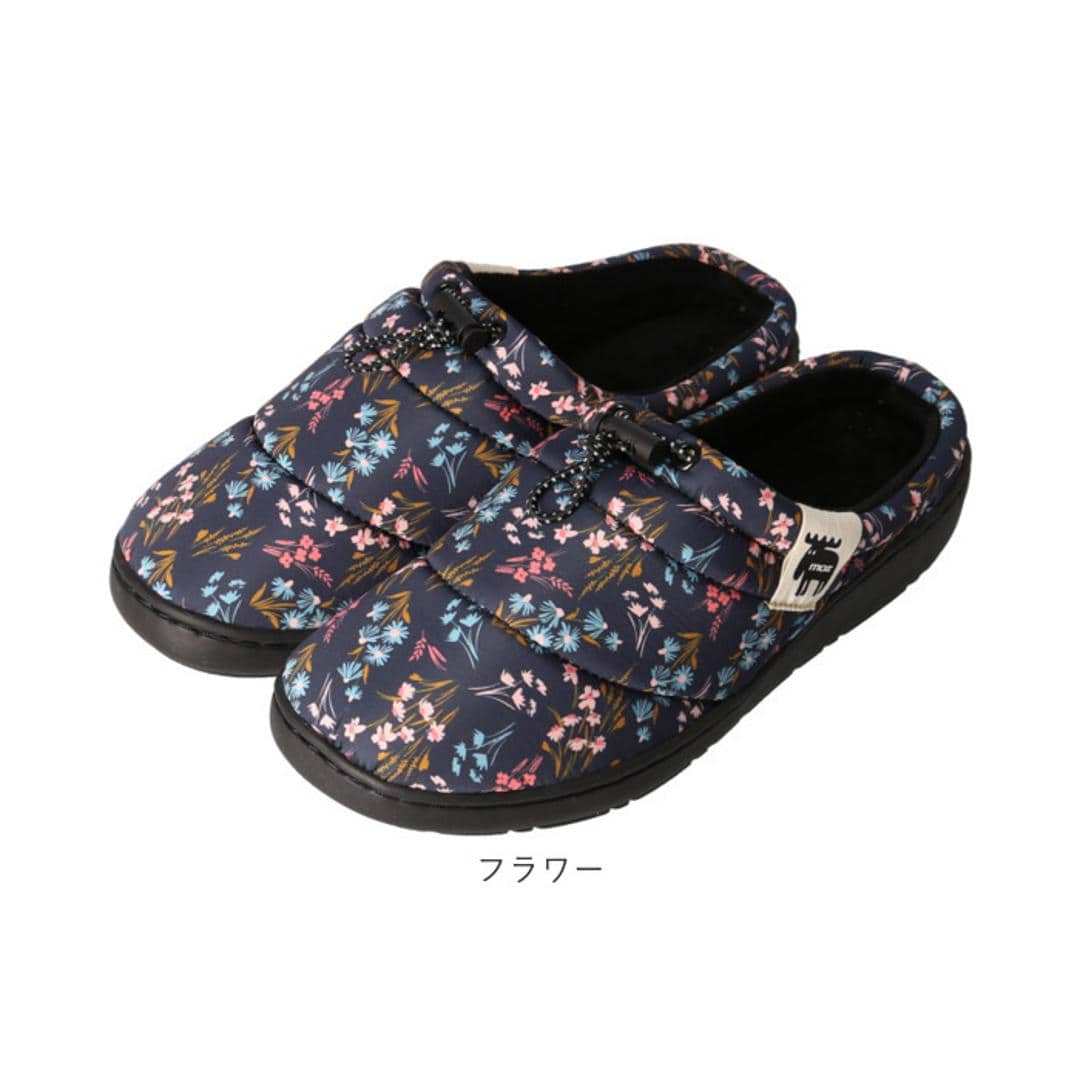 moz モックシューズ 通販 モズ シューズ スリッパ サンダル サボサンダル サボ スリッポン 秋 冬 暖かい キルティング 冬用サンダル 防寒 冬用 かわいい お出かけ 外履き アウトドア キャンプ らくちん 軽量 レディース靴 ブラック 【即日発送】Mサイズ(23.5cm)