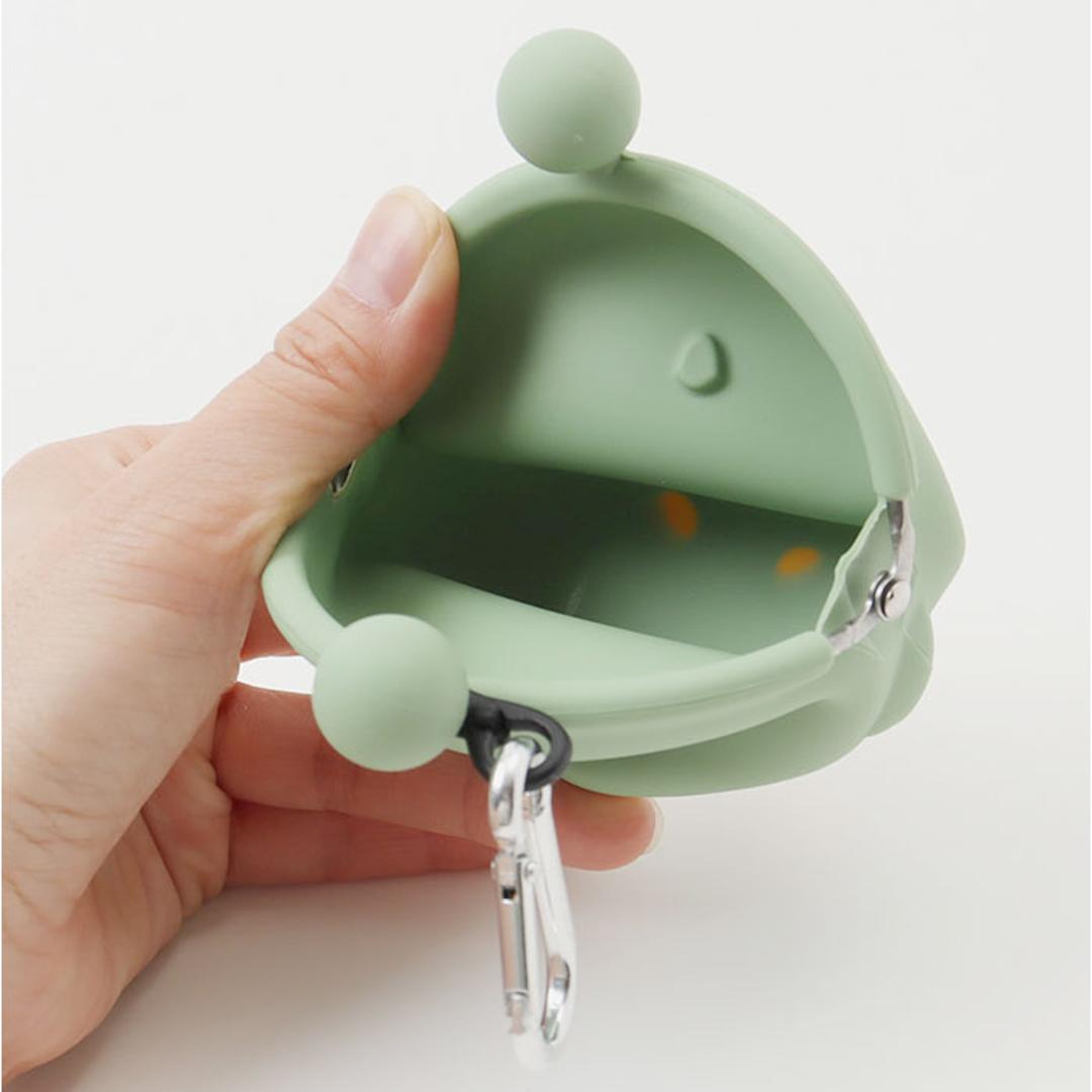 シリコン がま口 キャラクター 通販 シリコンポーチ がま口財布 シリコン財布 がま口ポーチ 小銭入れ ポーチ 小物入れ がまぐち かわいい カラビナ付き とり 鳥 トリ 可愛い 3D POCHI Friends 3Dポチフレンズ レディースコインケース オウルウォームグレー ・