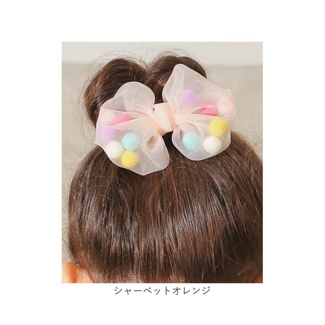 RORA ヘアゴム 通販 ローラ ドロシー 髪ゴム ヘアアクセサリー 髪飾り キッズ 子供 子ども こども 女の子 女子 リボン ポンポン かわいい おしゃれ カジュアル フォーマル 入園式 卒園式 入学式 卒業式 結婚式 発表会 キッズファッション ホワイト ・