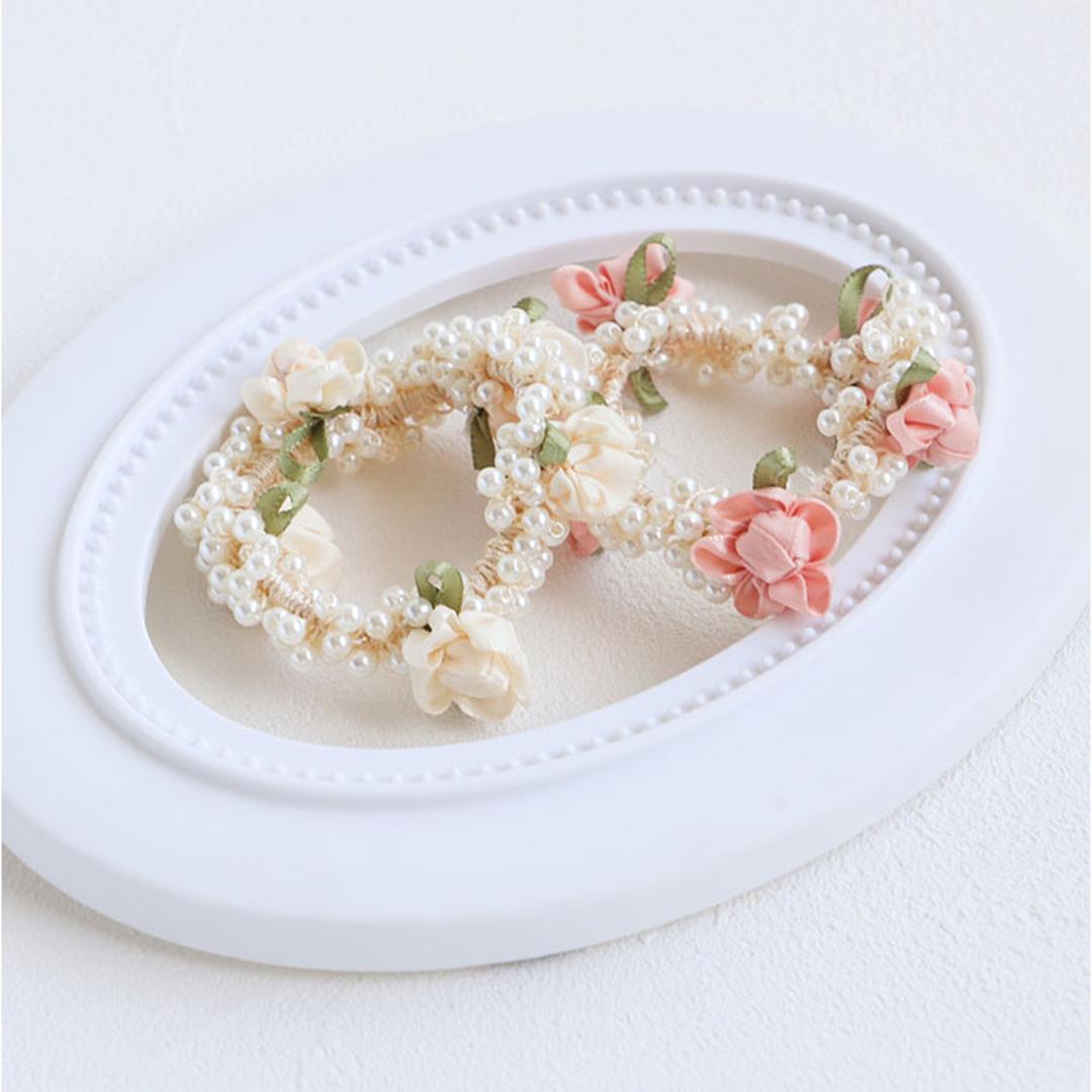 RORA ヘアゴム 通販 ローラ フィオナ 髪ゴム ヘアアクセサリー 髪飾り キッズ 子供 子ども こども 女の子 女子 花 お花 パール かわいい おしゃれ フォーマル カジュアル 入園式 卒園式 入学式 卒業式 結婚式 発表会 キッズファッション ピンク ・