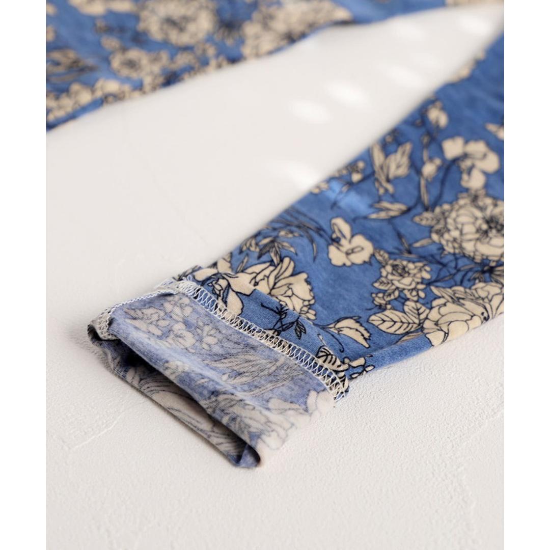 Rora 子供服 レギンス 通販 ロザミア スパッツ パンツ ズボン 花柄 女の子 女子 子供 こども 子ども 10分丈 十分丈 通園 通学 幼稚園 かわいい おしゃれ カジュアル 春 夏 秋 冬 動きやすい ボトムス 子ども服 レッグウェア キッズファッション 花柄.ブルー 110cm