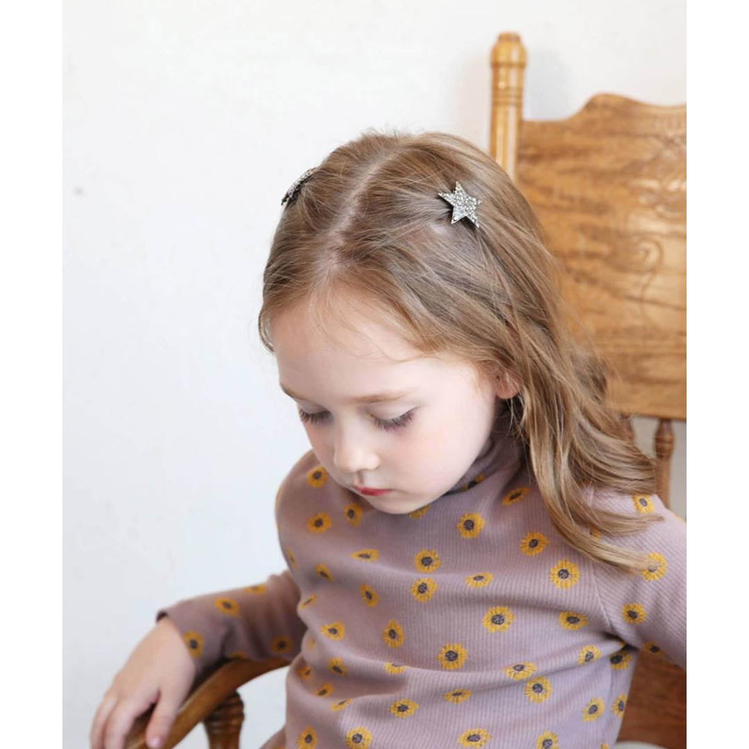 Rora 女の子 キッズ 長袖 Tシャツ 通販 ロンT 63042302 長袖Tシャツ カットソー リブ編み ハイネック 花柄 ひまわり おしゃれ かわいい オシャレ 可愛い 秋 冬 春 秋冬 こども 女子 小学生 トップス 子ども服 子供服 キッズファッション ココア 100cm