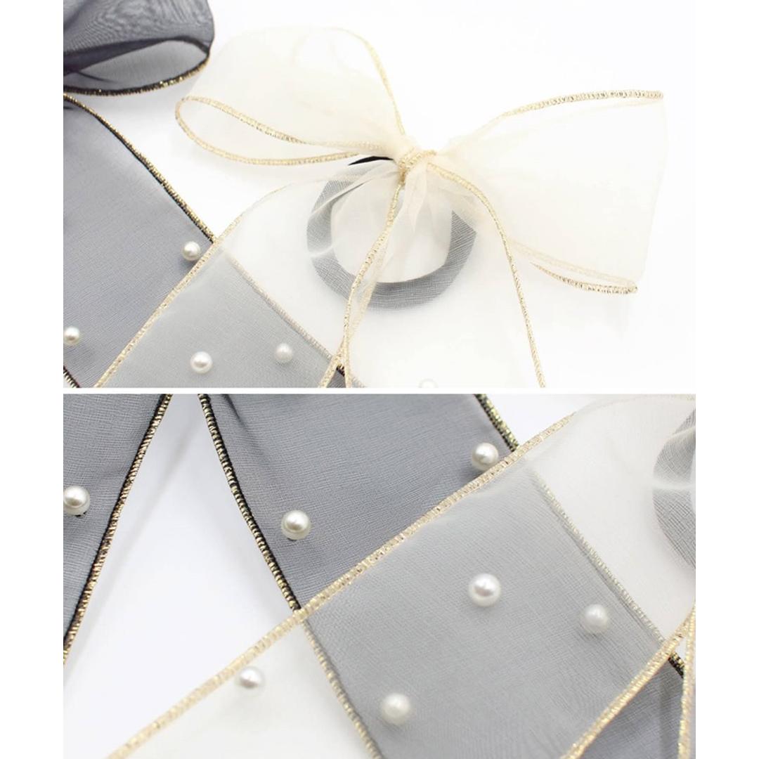 Rora キッズ ヘアゴム リボン 通販 オーガンジー パール 68062301 ウナスヘアゴム 大きめ 女の子 大人っぽい 卒園式 入学式 結婚式 発表会 オシャレ 可愛い おしゃれ かわいい ヘアアレンジ ヘアーアクセサリー ヘアアクセサリー キッズファッション ブラック フリー