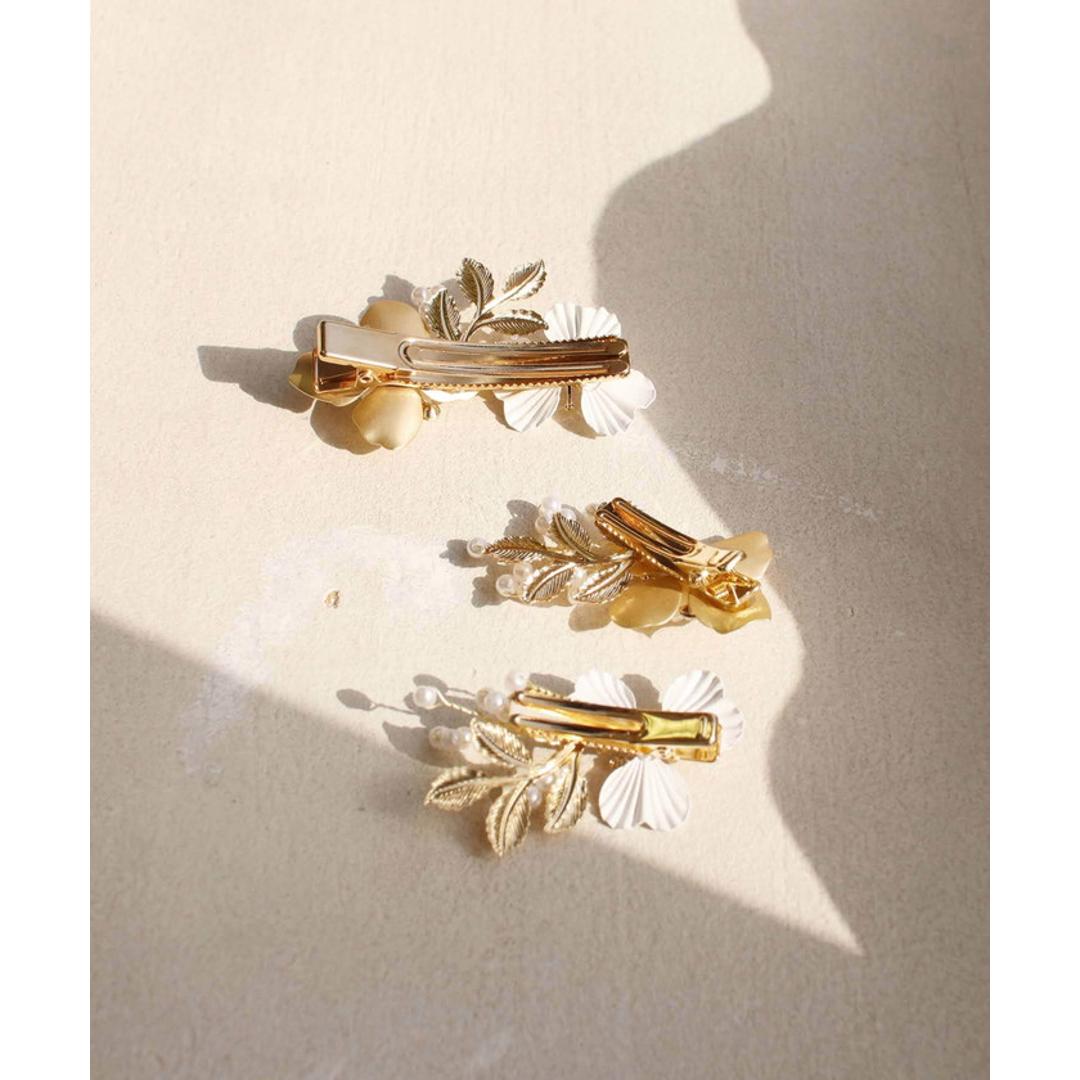 Rora ヘアクリップ キッズ 3個セット 通販 ローレン 花冠 髪飾り 髪留め 花 フラワー ゴールド 女の子 子供 子ども こども フォーマル 大人っぽい 上品 結婚式 パーティー 発表会 卒園式 入学式 七五三 誕生日 かわいい おしゃれ ヘアアクセサリー ヘアクリップ フリー