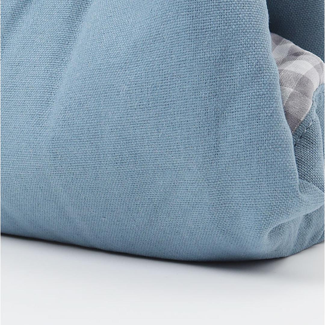 cucur ランチクロス ランチバッグ 通販 ランチクロスバッグ ランチバック お弁当袋 弁当袋 保冷ランチバッグ 保冷ランチバック トート 手提げ 簡易 保冷 保温 お弁当 コンパクト 便利 縛りやすい ボタンで調節 ナチュラル お弁当グッズ おしゃれ BLUE ・