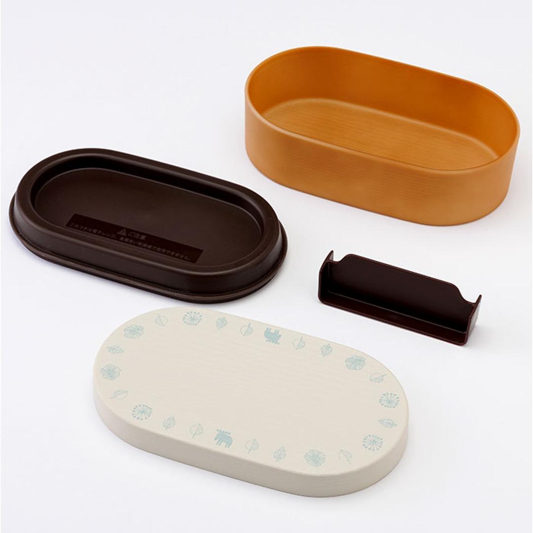 moz ランチボックス モズ 通販 日本製 弁当箱 小判型弁当箱 お弁当箱 1段 一段 女子 大人 おしゃれ 中ふたを外して 電子レンジ対応 中ふた以外 食洗機対応 女性 女の子 北欧 Nyttliv 木目調 お弁当グッズ 大人用弁当箱 キッチン用品 アイボリー ・