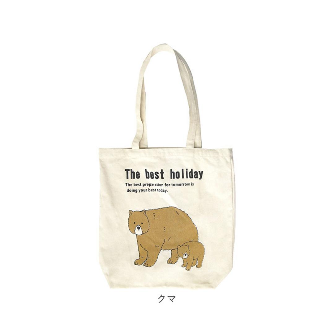 トートバッグ A4 縦長 通販 トートバック レディース トート バッグ かわいい アニマル柄 イラスト おしゃれ シンプル 布 通学 通勤 内ポケット付き 肩掛け マチあり マチ付き アニマルイラストトート 8726 レディースバッグ ネコ ・