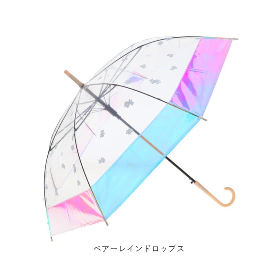 ビニール傘 子供 通販 傘 オーロラ ジャンプ傘 長傘 雨傘 オーロラビニール傘 かさ カサ 通学 レディース 女の子 女子 こども子供 キッズ 小学生 小学校 中学生 中学校 かわいい おしゃれ 可愛い オシャレ 切り替え 配色 アテイン 子ども傘 グミベアー 長傘55cm
