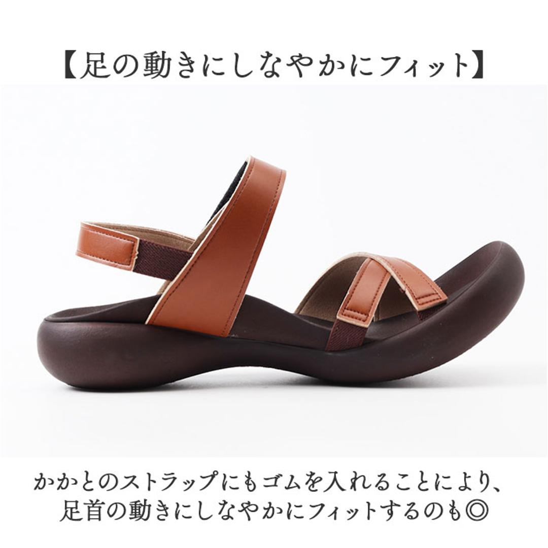 リゲッタカヌー サンダル CJFD5326a 通販 日本製 コンフォートサンダル ストラップサンダル RegettaCanoe リゲッタ カヌー クロスベルト ストラップ レディース 歩きやすい 履きやすい 痛くなりにくい 無地 おしゃれ シンプル レディース靴 ブラック M(23-23.5cm)