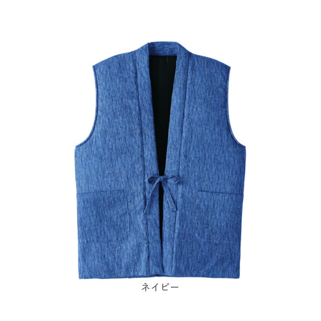 高島ちぢみ ベスト 中綿 袖なし 通販 羽織 羽織り 部屋着 ルームウェア ルームウエア そでなし 袖無し あったか あたたかい 暖かい 室内着 和風 中綿入り ぽかぽか そで無し メンズ レディース 男女兼用 ユニセックス 暖か 防寒対策 冷え対策 パープル 女性用M~L