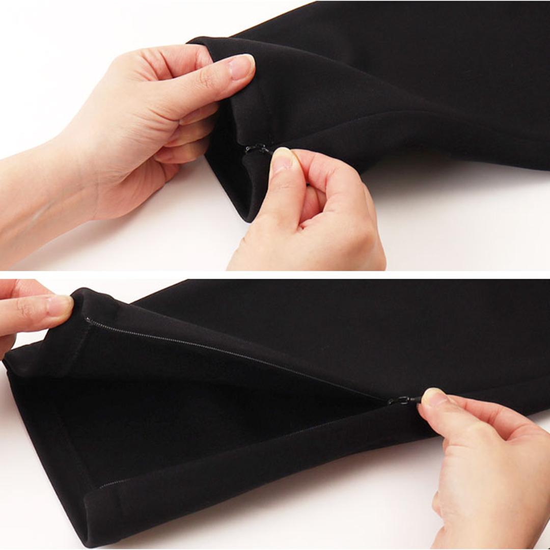 パンツ 裏起毛 レディース 通販 日本製 ズボン 長ズボン ロングパンツ レディースパンツ 裏起毛パンツ 裾ファスナー カジュアルパンツ カジュアル ファスナー付き ファスナー 女性 あったか あたたかい 暖かい 秋 冬 シンプル 無地 ボトムス ブラック Mサイズ