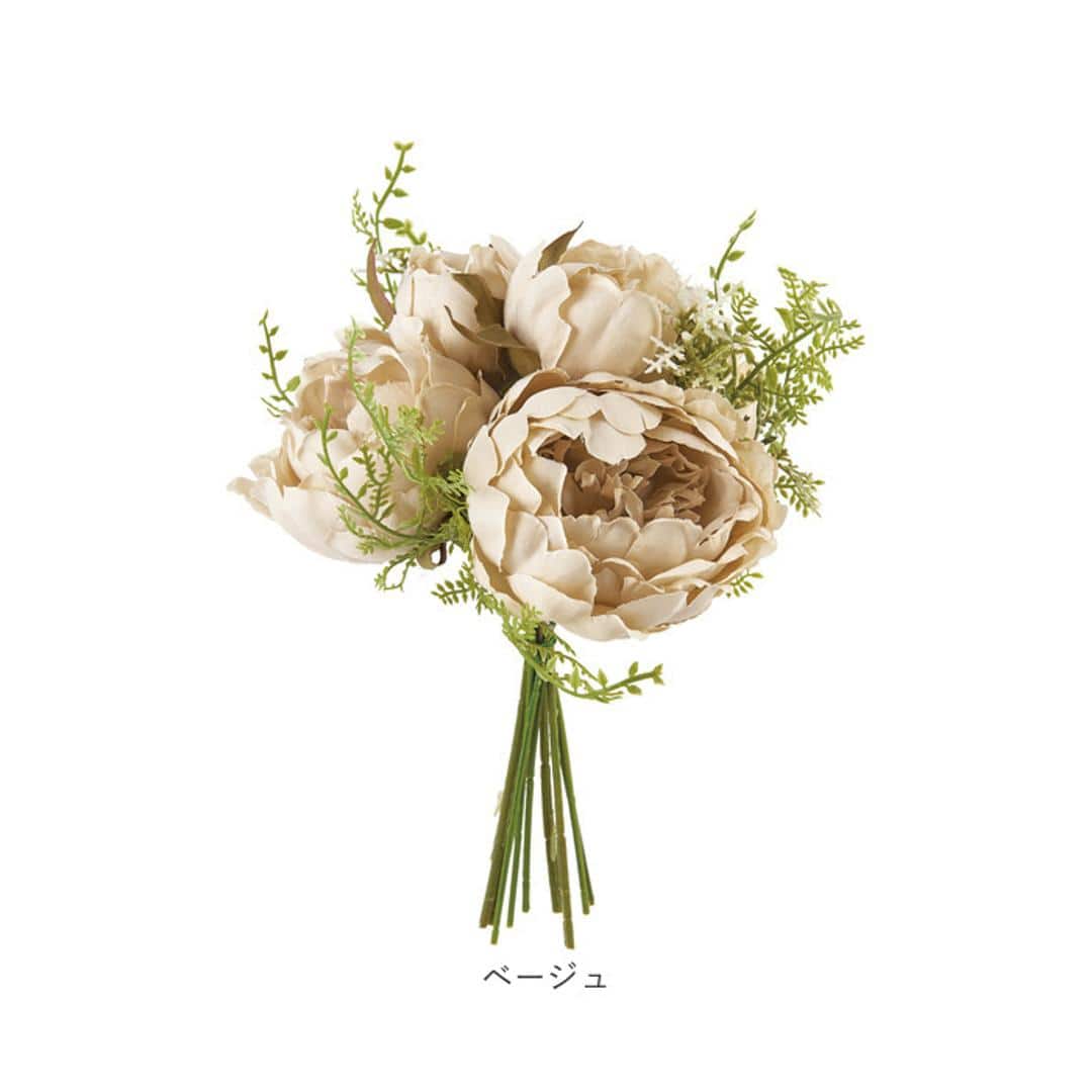 ブーケ 造花 通販 インテリア 花束 花 ピオニー アーティフィシャルフラワー アーティフィシャルグリーン アートフラワー フェイクフラワー フェイクグリーン おしゃれ シンプル 人工観葉植物 花材 FB-2595 ブライズピオニーミックスブーケ ポピー YDM クリーム ・