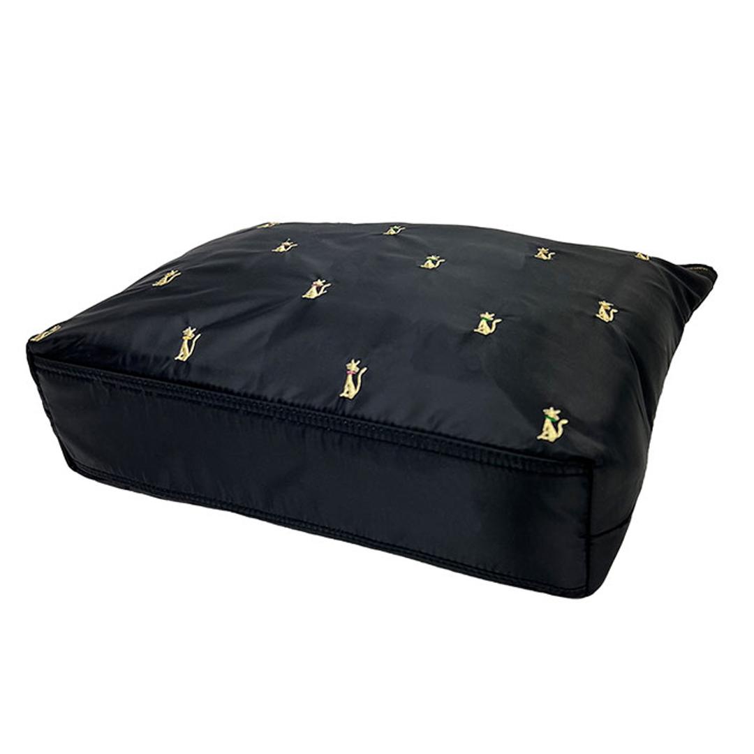 トートバッグ 軽量 通販 Ferlieden フェアリーデン 小花刺繍 大人かわいい コンパクト 肩掛け トート おしゃれ かわいい 女性 カジュアル フェミニン バッグ カバン シンプル 軽い 通勤 刺繍 猫.ブラック ・