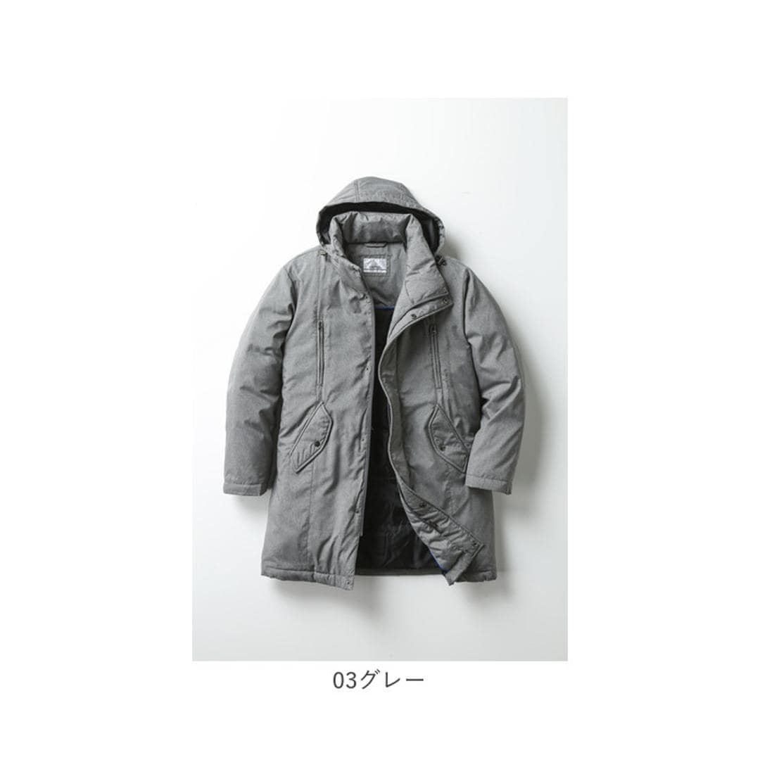 ダウンコート メンズ ロング 通販 ロングダウンコート ダウンジャケット ダウン コート フード付き ポケット あったか 暖か UNITED ユナイテッド 紳士 男性 アウター シンプル 無地 メンズジャケット プレゼント 贈り物 ギフト シニア 冬用 冬 02チャコール Mサイズ