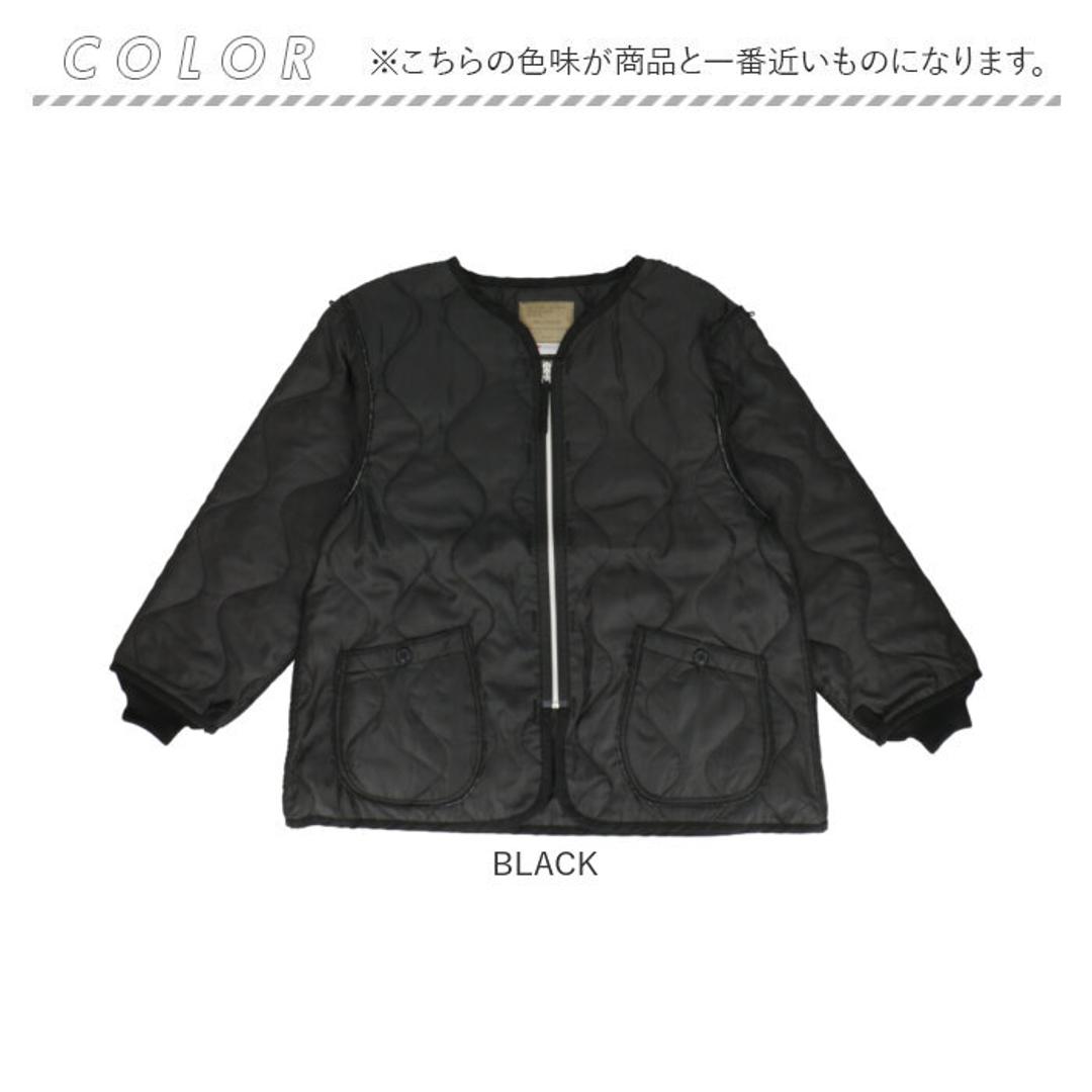 HOUSTON M-51 通販 キルティングコート キルティングジャケット キルティング ブルゾン アウター キルト ヒューストン ジャケット コート 秋冬 メンズ レディース 防寒 中綿 ノーカラー ミリタリー ゆったり あったか カジュアル おしゃれ BLACK Sサイズ