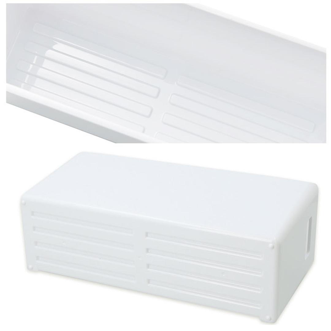 ボトルホルダー 通販 横型 ヨコ型 ボトル ホルダー スパイスケース 水切り 持ち手付き マグネット付き 開閉トレイ 開閉式トレー 収納 すっきり 水筒 ランドリー用品 ラップ 保存用袋 キッチン小物 ホワイト ・