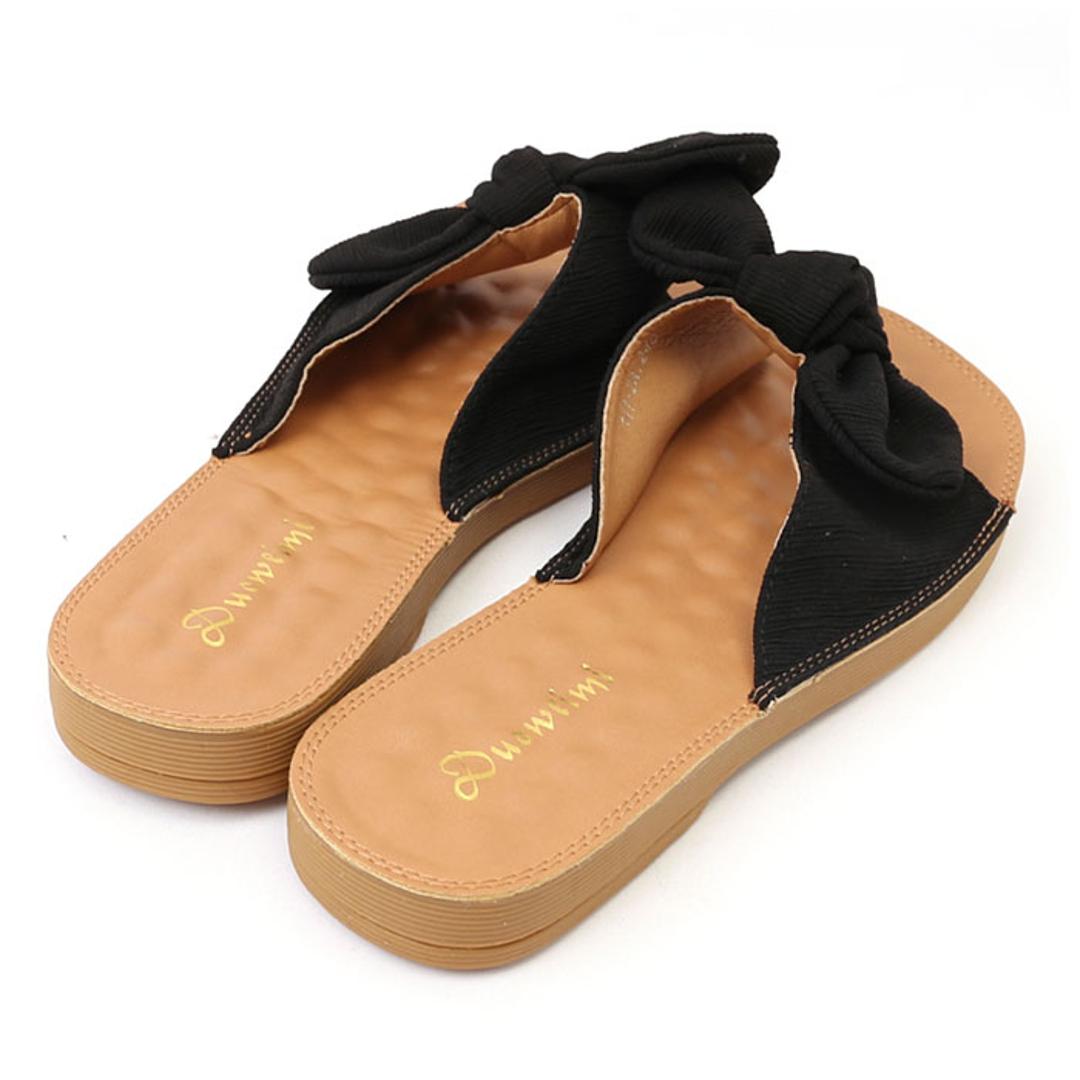 サンダル レディース ぺたんこ 通販 フラットサンダル フラット 歩きやすい つっかけ ローヒール ヒール 2cm 外履き スリッパ リボン おしゃれ シンプル 無地 大人 可愛い 夏 春夏 海 プール リゾート 靴 シューズ レディースシューズ レディース靴 グリーン 【即日発送】36(23cm)