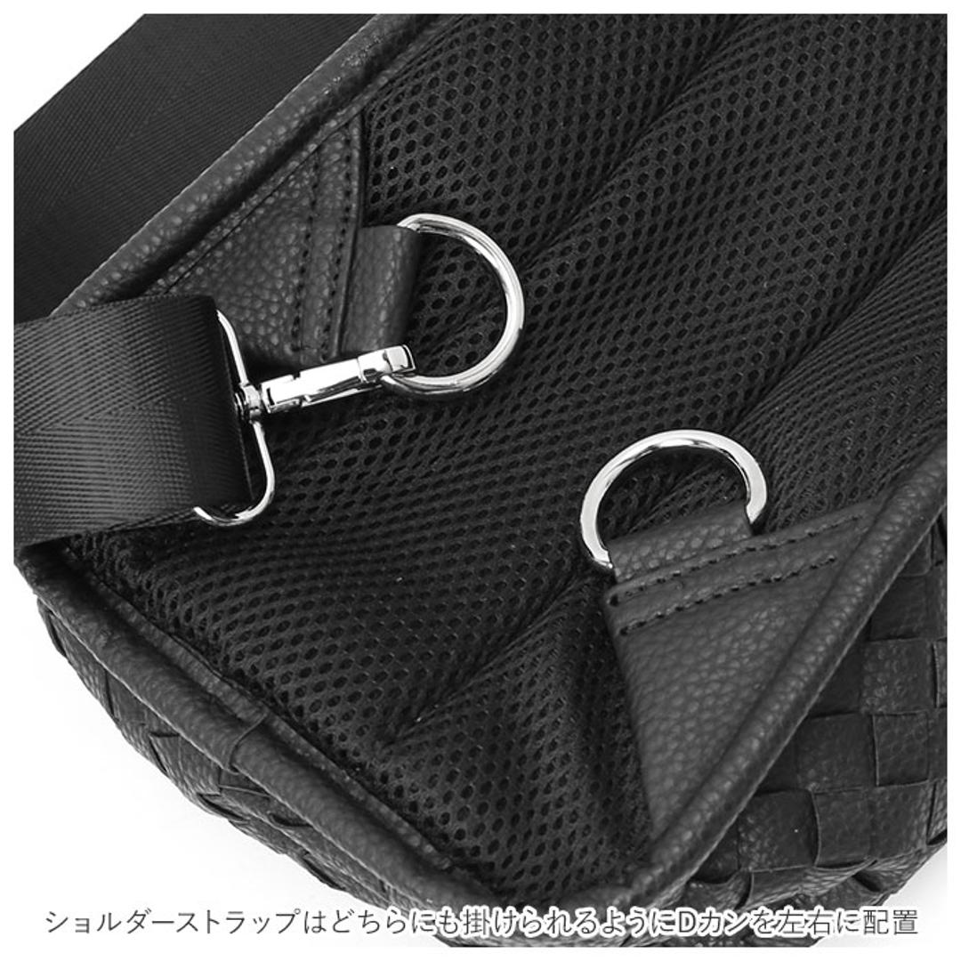 レジスタ REGiSTA ボディバッグ メンズ かっこいい 通販 レディース ショルダーバッグ 斜めがけ ショルダー 合皮 編み込み ペットボトルが入る きれいめ おしゃれ カジュアル 大人 ブラック ホワイト 黒 白 BLACK ・