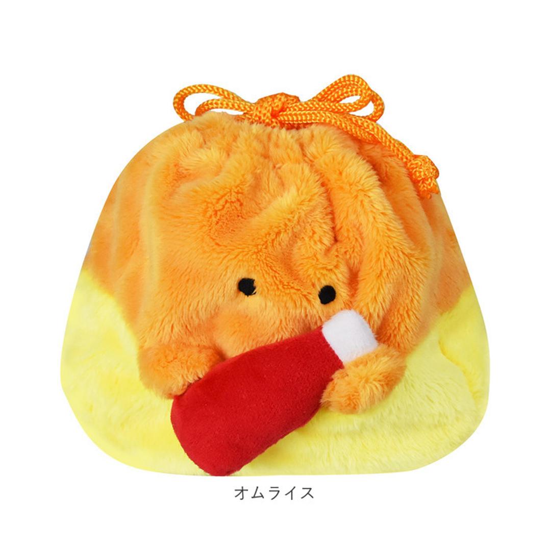 巾着ポーチ かわいい 通販 巾着 ポーチ 巾着袋 小物入れ 化粧ポーチ 持ち歩き コスメーポーチ マルチケース コンパクト 可愛い ぬいぐるみ マスコット 小物収納 整理整頓 旅行 子供 こども 女性 マチ付き ぎゅっとおにぎりさん ギフト 贈り物 天むす ・