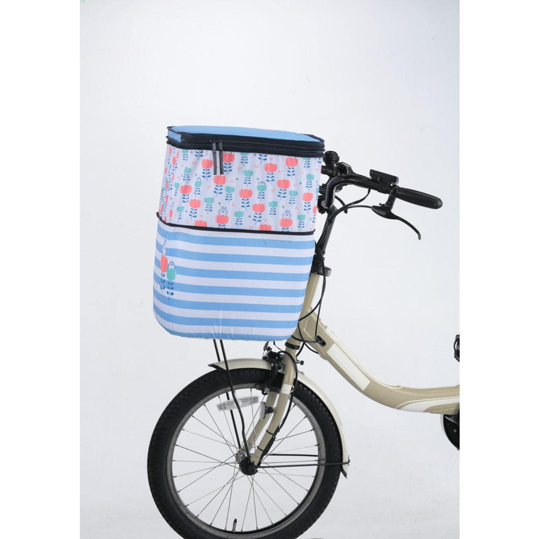 自転車 カゴカバー おしゃれ 通販 かごカバー 自転車カゴカバー 自転車かごカバー 前カゴカバー バスケットカバー かご カゴ カバー 2段式 かわいい オリンパス カナヘイ ピスケとうさぎ サイクリング 自転車用アクセサリー スポーツ 花畑 ・