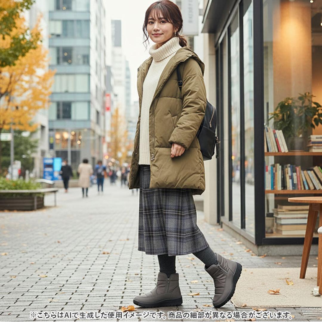 Pansy パンジー ブーツ レディース 通販 ショートブーツ レディースシューズ 靴 シューズ 婦人靴 ゆったり 幅広 ショート 防滑 滑りにくい あたたか あたたかい ボア付き ボア 脱ぎ履きラクラク 保温性 断熱性 女性用 レディース靴 ブラック 22.5cm